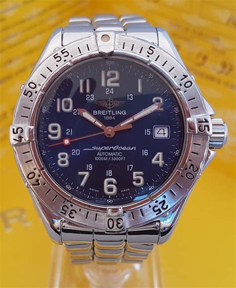 breitling superocean 1998|men's breitling superocean 44mm watch 1000 meter waterproof.